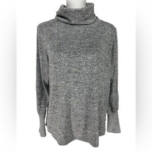 SWEET ROMEO / Light Heather Gray Cowl Turtleneck / Large